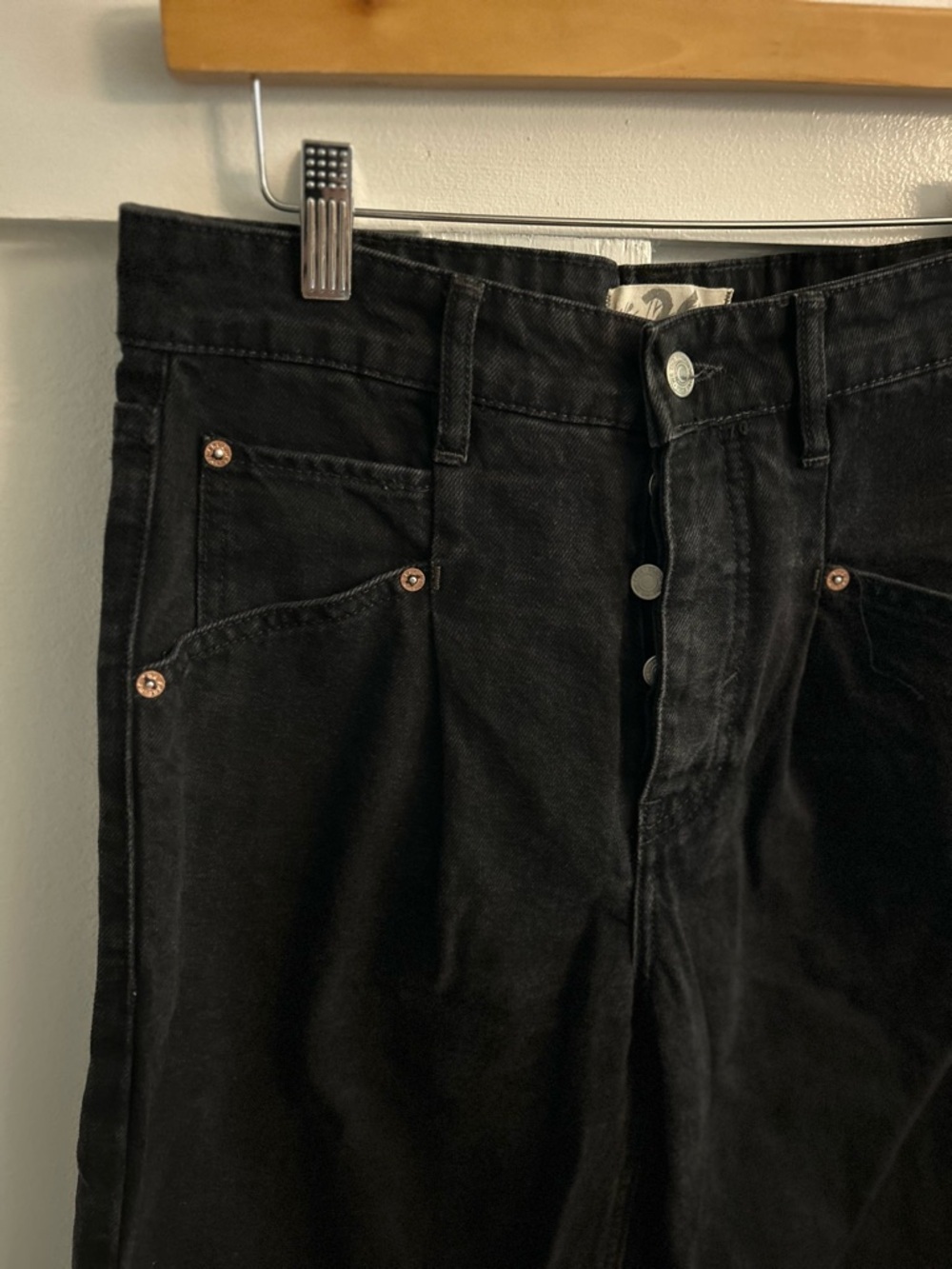 Free people Block Party Pleated Boyfriend Jeans size 26 - Picture 4 of 7